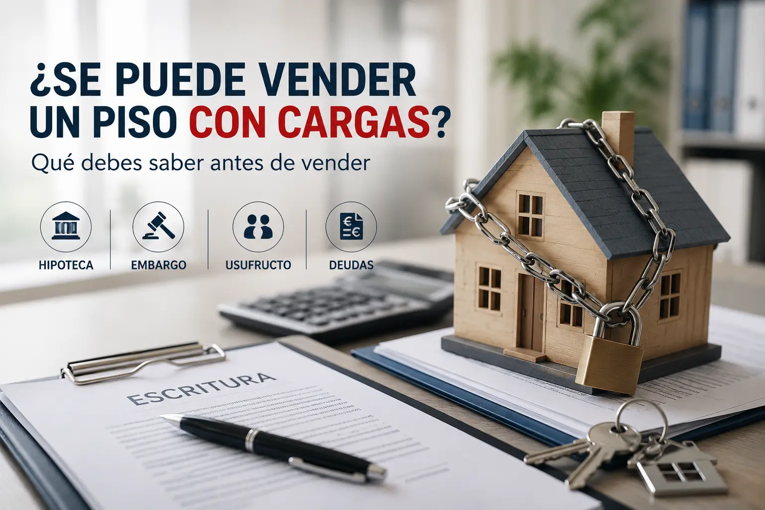 Vivienda con cargas legales, hipoteca y embargo preparada para su venta